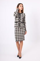 Peraluna-Diana Pötikare Kadın Triko Ceket Siyah/Ekru-Ceket-7-Milagron.com