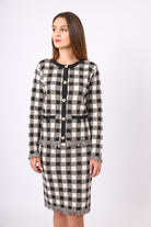 Peraluna-Diana Pötikare Kadın Triko Ceket Siyah/Ekru-Ceket-8-Milagron.com