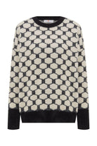 Peraluna-Donna Pullover Petek Desenli Kadın Triko Kazak-Kazak & Triko-9-Milagron.com