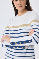 Peraluna-Dreamer Çizgili Kadın Triko Kazak Ekru Çi̇zgi̇li̇-Kazak & Triko-4-Milagron.com