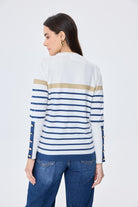 Peraluna-Dreamer Çizgili Kadın Triko Kazak Ekru Çi̇zgi̇li̇-Kazak & Triko-7-Milagron.com