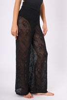 Peraluna-Emma Trouser Dantel Desen Örgülü Geniş Midi Boy Kadın Triko Pantolon-Pantolon-4-Milagron.com