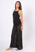 Peraluna-Emma Trouser Dantel Desen Örgülü Geniş Midi Boy Kadın Triko Pantolon-Pantolon-6-Milagron.com