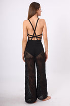 Peraluna-Emma Trouser Dantel Desen Örgülü Geniş Midi Boy Kadın Triko Pantolon-Pantolon-7-Milagron.com