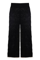 Peraluna-Emma Trouser Dantel Desen Örgülü Geniş Midi Boy Kadın Triko Pantolon-Pantolon-8-Milagron.com