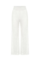 Peraluna-Emma Trouser Dantel Desen örgülü Geniş Midi Boy Kadın Triko Pantolon -Pantolon-10-Milagron.com