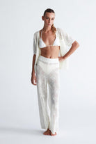 Peraluna-Emma Trouser Dantel Desen örgülü Geniş Midi Boy Kadın Triko Pantolon -Pantolon-3-Milagron.com