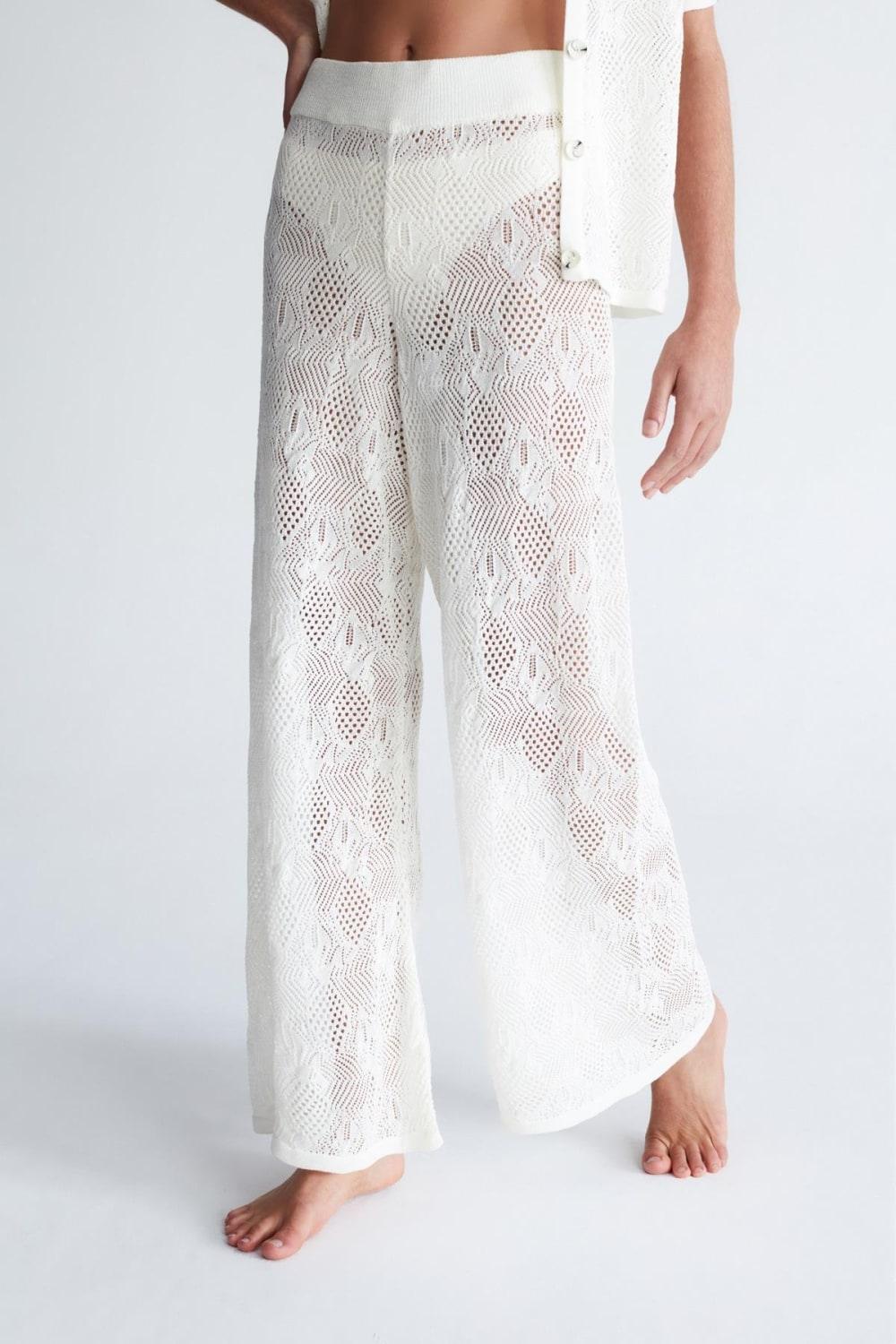 Peraluna-Emma Trouser Dantel Desen örgülü Geniş Midi Boy Kadın Triko Pantolon -Pantolon-6-Milagron.com