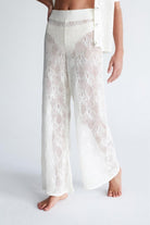 Peraluna-Emma Trouser Dantel Desen örgülü Geniş Midi Boy Kadın Triko Pantolon -Pantolon-6-Milagron.com