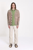 Peraluna-Far Afield Buckley Cardigan Twisted Yarn V Yaka Standart Kesim %100 Organik Pamuk Melanj Erkek Triko Hırka-Kazak & Triko-2-Milagron.com