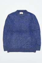 Peraluna-Far Afield Eclipse Knit Fully Tie Die Bisiklet Yaka Standart Kesim Batik Desen Tüylü Erkek Triko Kazak Kobalt-Kazak & Triko-10-Milagron.com