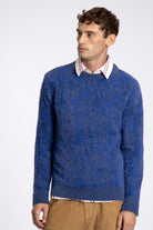 Peraluna-Far Afield Eclipse Knit Fully Tie Die Bisiklet Yaka Standart Kesim Batik Desen Tüylü Erkek Triko Kazak Kobalt-Kazak & Triko-6-Milagron.com