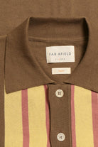 Peraluna-Far Afield Velzy Cardigan Picchi Striped Bisiklet Yaka Kısa Kol %100 Organik Pamuk Çizgili Erkek Triko Hırka-Kazak & Triko-3-Milagron.com