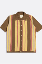 Peraluna-Far Afield Velzy Cardigan Picchi Striped Bisiklet Yaka Kısa Kol %100 Organik Pamuk Çizgili Erkek Triko Hırka-Kazak & Triko-5-Milagron.com