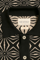 Peraluna-Far Afield Zigger Cardigan Tenteo Pattern Polo Yaka Kısa Kol %100 Organik Pamuk Erkek Triko Hırka-Kazak & Triko-3-Milagron.com