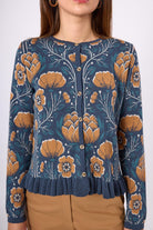 Peraluna-Felicity çiçek Jakarlı Kadın Triko Hırka İndigo Multi-Kazak & Triko-3-Milagron.com