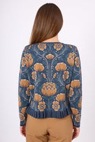 Peraluna-Felicity çiçek Jakarlı Kadın Triko Hırka İndigo Multi-Kazak & Triko-9-Milagron.com