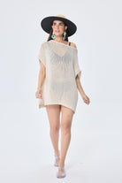 Peraluna-Fiona Ajurlu Kadın Yazlık Tunik Krem-Kazak & Triko-2-Milagron.com