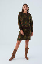 Peraluna-Fiori Skirt Çiçek Desenli Diz Hizası Kadın Triko Etek-Etek-2-Milagron.com