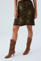 Peraluna-Fiori Skirt Çiçek Desenli Diz Hizası Kadın Triko Etek-Etek-5-Milagron.com