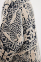 Peraluna-Flora Jacket Bisiklet Yaka Jakarlı Koton Karışım Kadın Triko Ceket-Ceket-4-Milagron.com