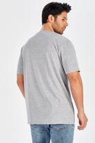 Peraluna Göğüs Fermuarlı Uzun Erkek T-Shirt - Açık Gri Melanj