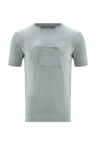Peraluna Göğüs Fermuarlı Uzun Erkek T-Shirt - Açık Gri Melanj