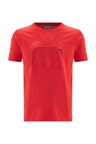 Peraluna Göğüs Fermuarlı Uzun Erkek T-Shirt - Kırmızı