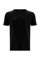 Peraluna Göğüs Fermuarlı Uzun Erkek T-Shirt - Siyah