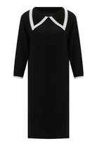 Peraluna Grace Dress Rahat Kesim A Form Rayon Kadın Triko Elbise - Siyah