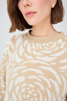 Peraluna-Gül Desenli Jakarlı Bol Kesim Kadın Triko Tunik-Kazak & Triko-11-Milagron.com