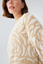 Peraluna-Gül Desenli Jakarlı Bol Kesim Kadın Triko Tunik-Kazak & Triko-12-Milagron.com