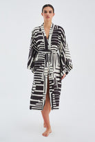 Peraluna-Hanita Geometrik Desenli 120 Cm Saten Yazlık Kadın Kimono-Kimono-3-Milagron.com