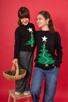 Peraluna-Happy Times Çam Ağacı Desenli çocuk Yılbaşı Kazağı Siyah/Yeşil-Kazak & Triko-10-Milagron.com