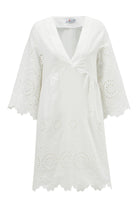 Peraluna-Hi̇romi̇ Dress %100 Pamuk 3/4 Kol Diz Hizası Yazlık Kadın Elbise -Elbise-10-Milagron.com