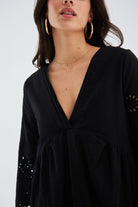 Peraluna-Hi̇romi̇ Dress %100 Pamuk 3/4 Kol Diz Hizası Yazlık Kadın Elbise -Elbise-18-Milagron.com