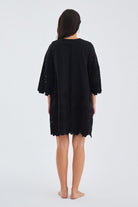 Peraluna-Hi̇romi̇ Dress %100 Pamuk 3/4 Kol Diz Hizası Yazlık Kadın Elbise -Elbise-20-Milagron.com