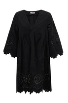 Peraluna-Hi̇romi̇ Dress %100 Pamuk 3/4 Kol Diz Hizası Yazlık Kadın Elbise -Elbise-21-Milagron.com