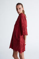 Peraluna-Hi̇romi̇ Dress %100 Pamuk 3/4 Kol Diz Hizası Yazlık Kadın Elbise -Elbise-27-Milagron.com