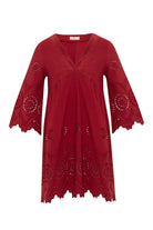 Peraluna-Hi̇romi̇ Dress %100 Pamuk 3/4 Kol Diz Hizası Yazlık Kadın Elbise -Elbise-30-Milagron.com