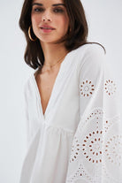 Peraluna-Hi̇romi̇ Dress %100 Pamuk 3/4 Kol Diz Hizası Yazlık Kadın Elbise -Elbise-8-Milagron.com