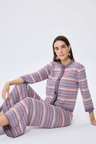 Peraluna-Illusion, Jakarlı Organik Pamuk Kadın Mevsimlik Triko Pantolon Multi̇ / Li̇la-Pantolon-7-Milagron.com