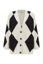 Peraluna-Irene Cardi̇gan Büyük Baklava Desenli Bol Kesim Mevsimlik Kadın Triko Hırka-Kazak & Triko-7-Milagron.com