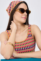 Peraluna-Isla, Jakarlı Organik Pamuk Triko Bandana Multi̇ Hardal-Eşarp-3-Milagron.com