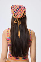 Peraluna-Isla, Jakarlı Organik Pamuk Triko Bandana Multi̇ Hardal-Eşarp-7-Milagron.com