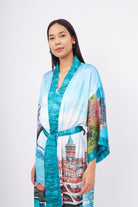 Peraluna-Istanbul Kimono İstanbul Manzara Baskılı 125 Cm Uzun Saten Kadın Kimono-Kimono-5-Milagron.com
