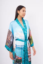 Peraluna-Istanbul Kimono İstanbul Manzara Baskılı 125 Cm Uzun Saten Kadın Kimono-Kimono-6-Milagron.com