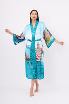 Peraluna-Istanbul Kimono İstanbul Manzara Baskılı 125 Cm Uzun Saten Kadın Kimono-Kimono-8-Milagron.com