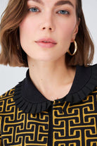 Peraluna-Jakarlı Bebe Yakalı Kadın Triko Ceket-Ceket-2-Milagron.com