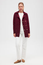 Peraluna-Jisha, Kadın örme Triko Blazer Ceket Bordo-Ceket-5-Milagron.com